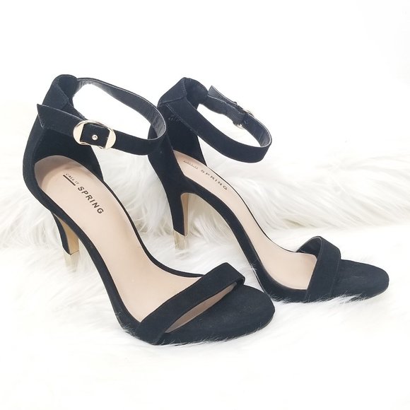 Call It Spring Shoes - Call it Spring | Black Minimal Sandal Heel 6.5
